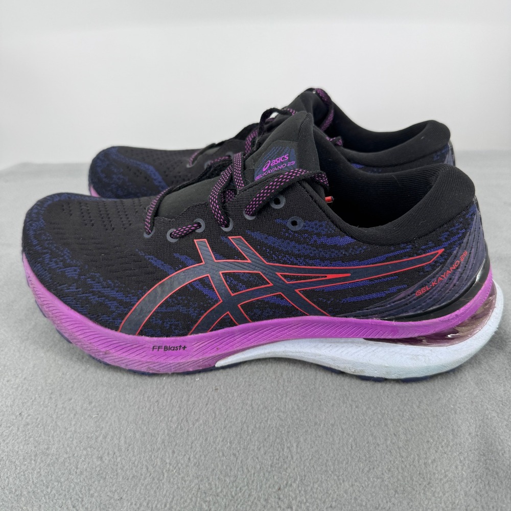 ASICS Gel-Kayano 29 Womens 9.5 Wide Running Shoes Black Purple 1012B297